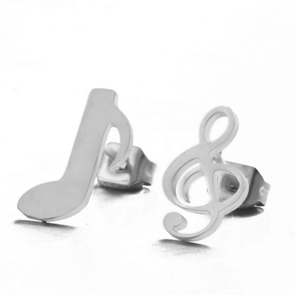 Music notes boutique stainless steel earrings new